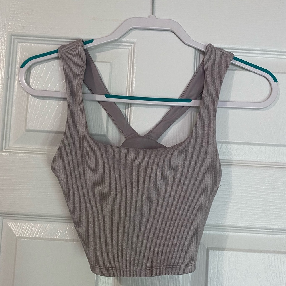 ALO Lavender Crop Racerback Tank Top